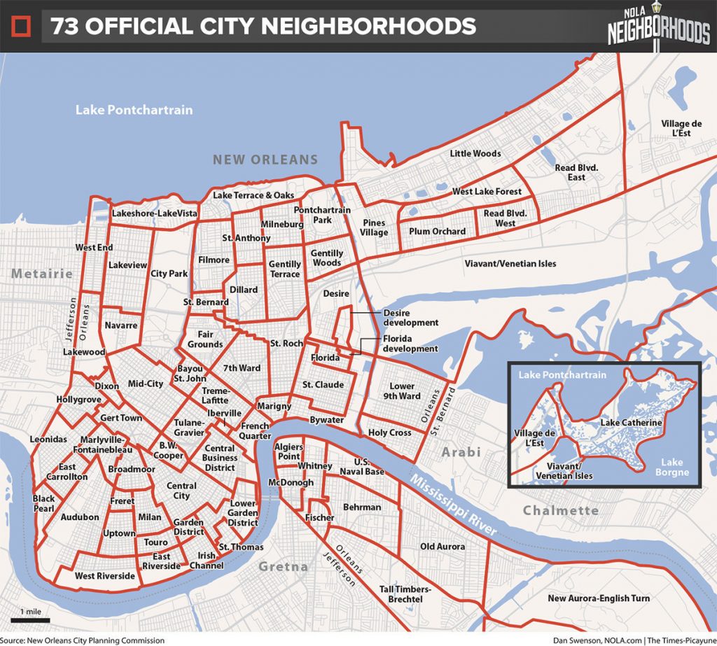 New Orleans Neighborhood Map The Wards Of New Orleans |